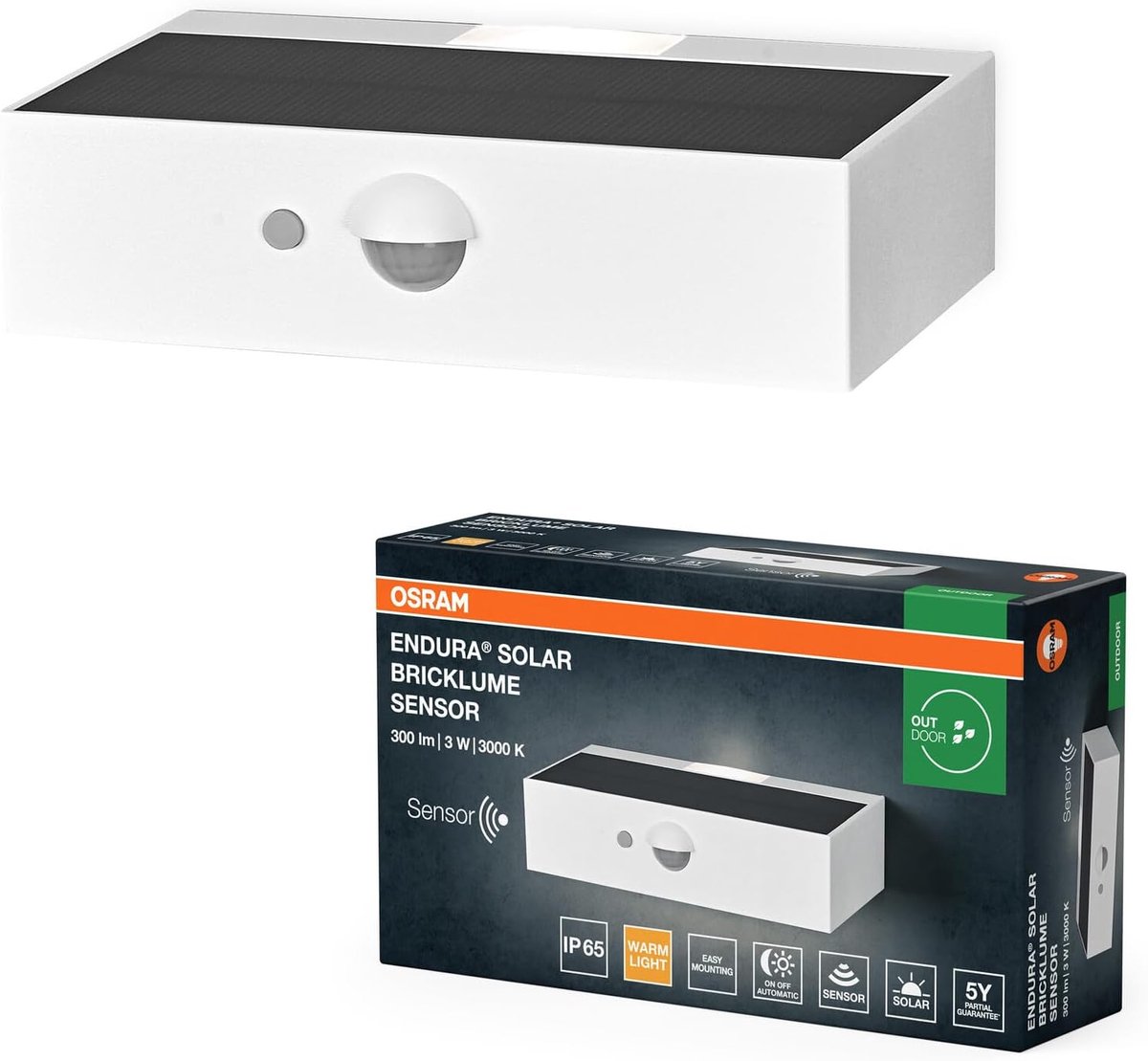Solar Buitenlamp met Bewegingssensor en Daglichtsensor - Warm Wit Licht