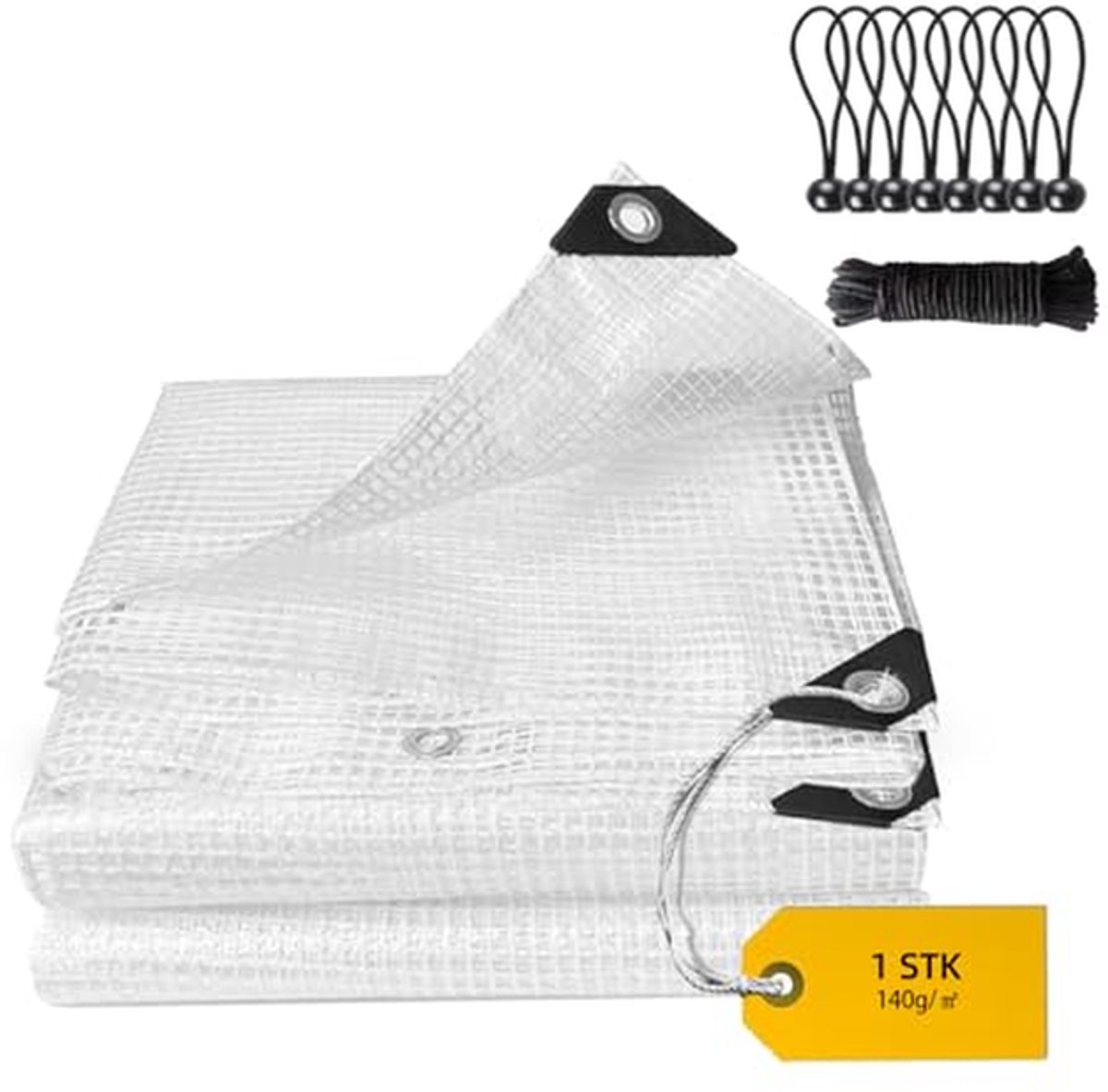 Transparant Zeil - Beschermhoes Grid - Tuin Beschermen - Waterdicht Weerbestendig - 2 x 6 meter - Transparant