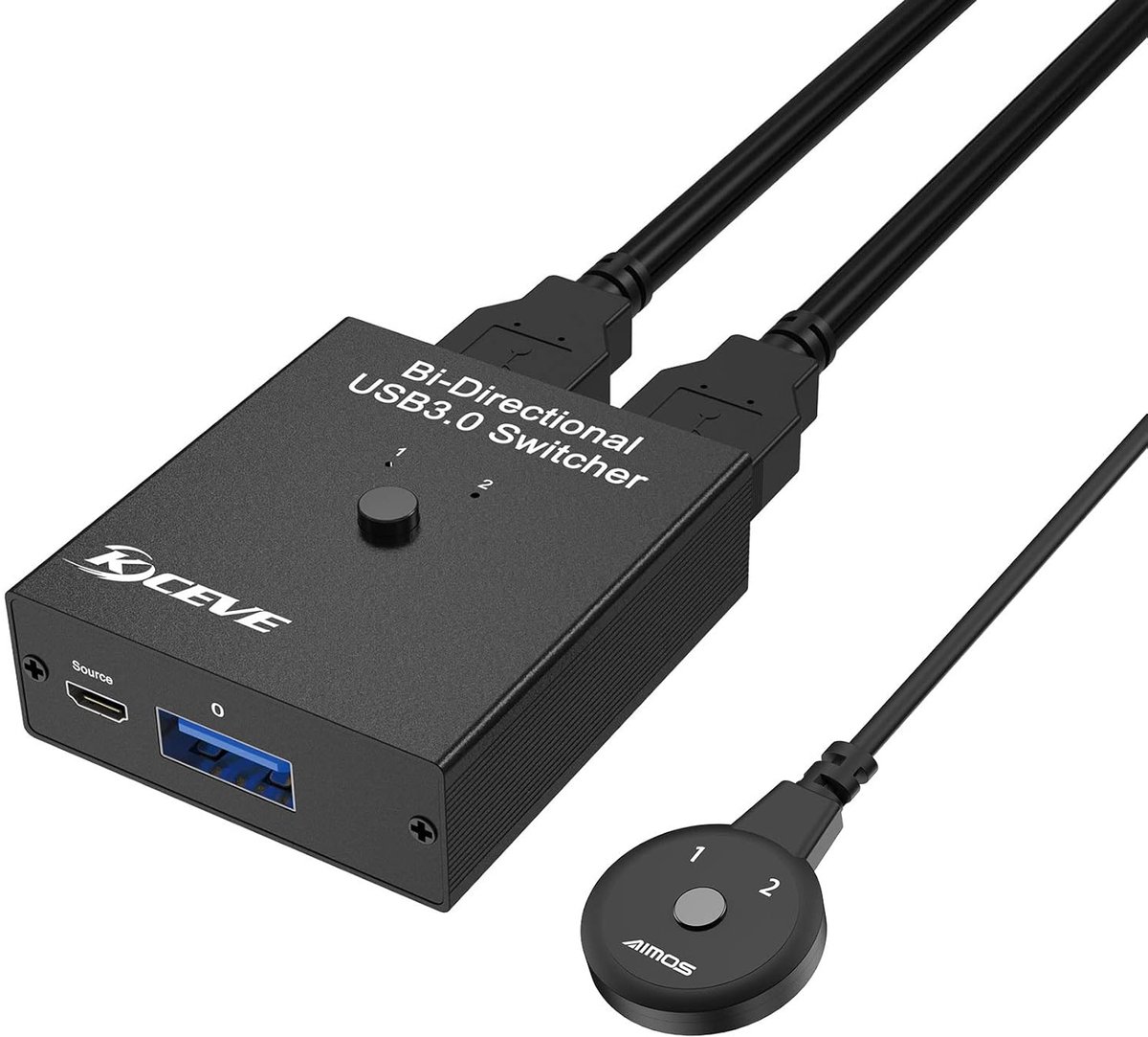 USB 3.0 Schakelaar - Bidirectionele Switcher - Apparaten Delen - 2 Computers 1 Apparaat