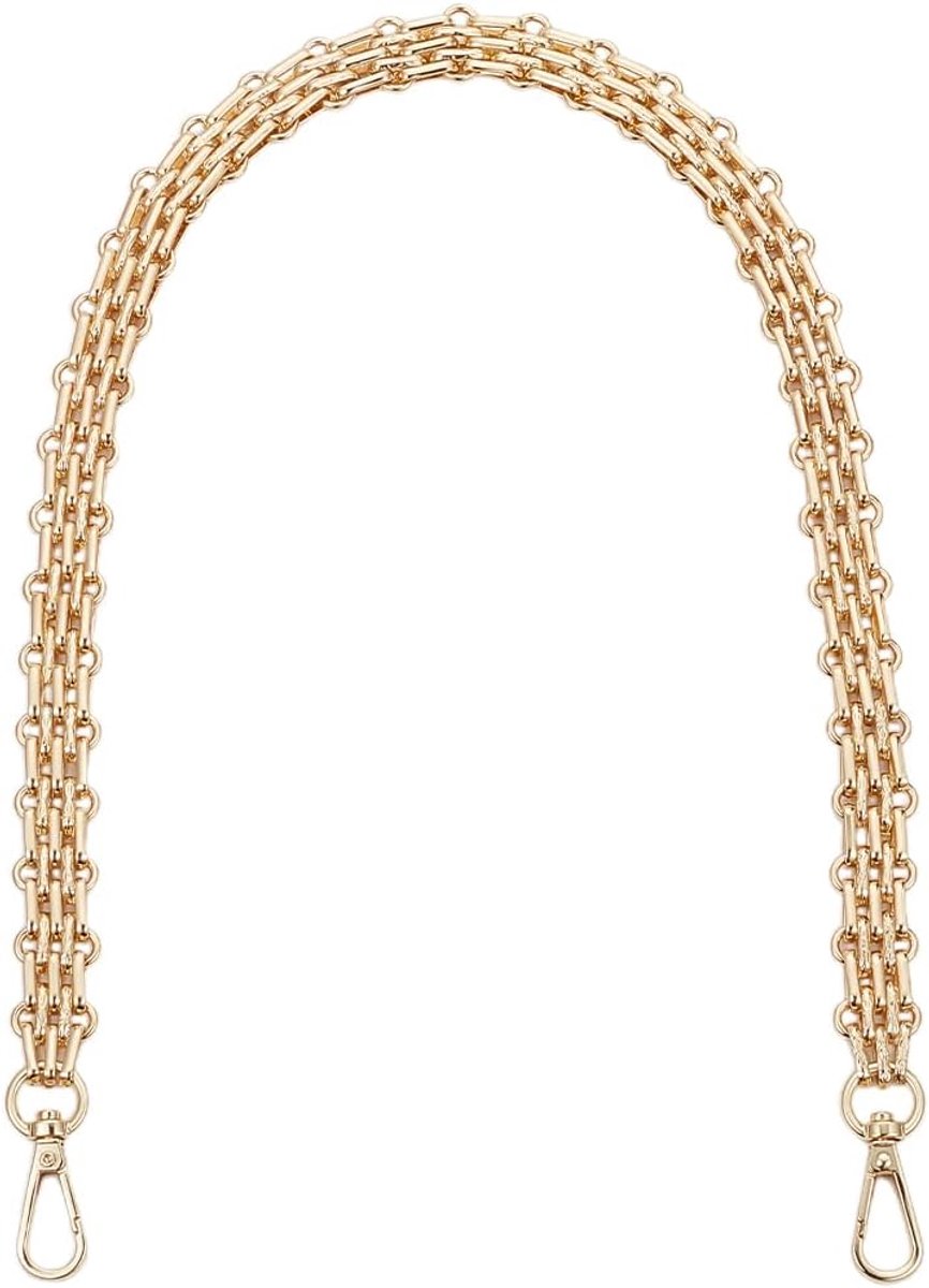 Ketting voor tas - Portemonnee riem - Handtas vervangen - Dubbele draaisluitingen - 60 cm lang - Goudkleurig