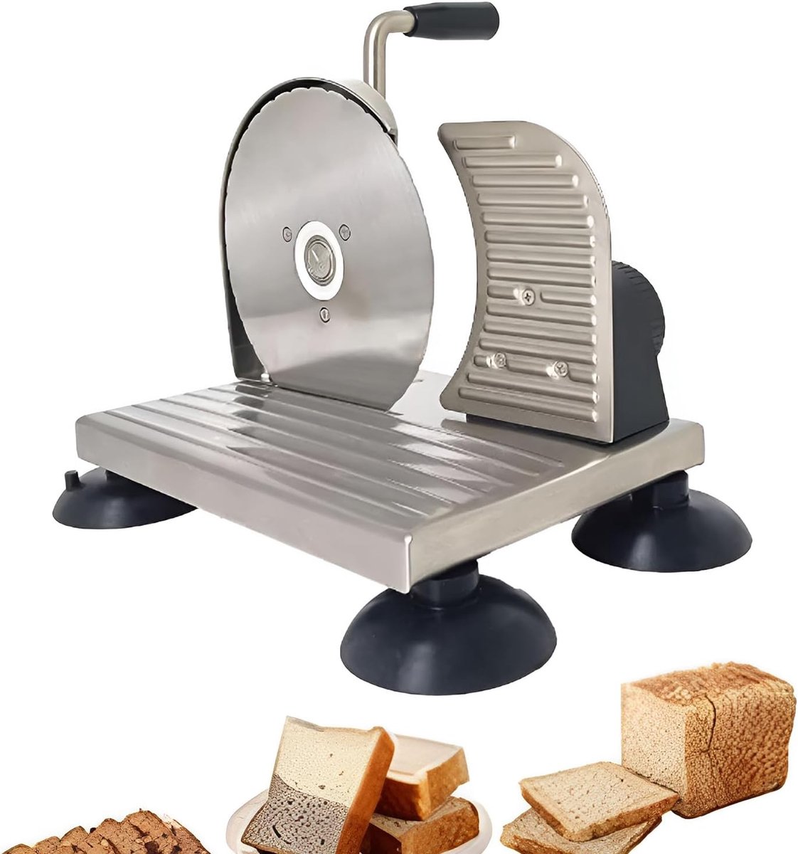 Handmatige Broodsnijder - Brood Slicer - Gelijkmatige Plakjes - Verstelbare Dikte - 32 cm - Zilver