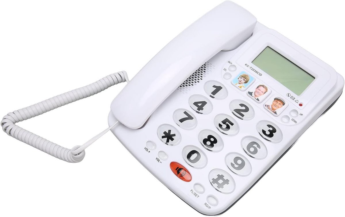 Vaste Telefoon - Draadloze Telefoon - Duidelijk Bellen - Ruisonderdrukkende Functie - Dubbele Poort - Wit