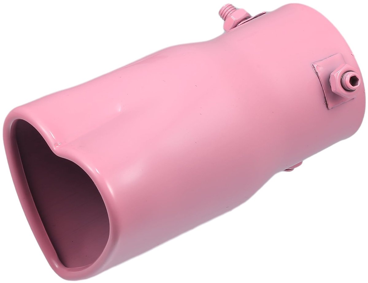 Dailygoods- Uitlaatpijp Hartvormig - 2.48 Inch Buitendiameter - 2.64x2.36 Inch Uitlaatmaat - Schroefbare Demperpunt - Metaal - Roze - Uitlaatdemper