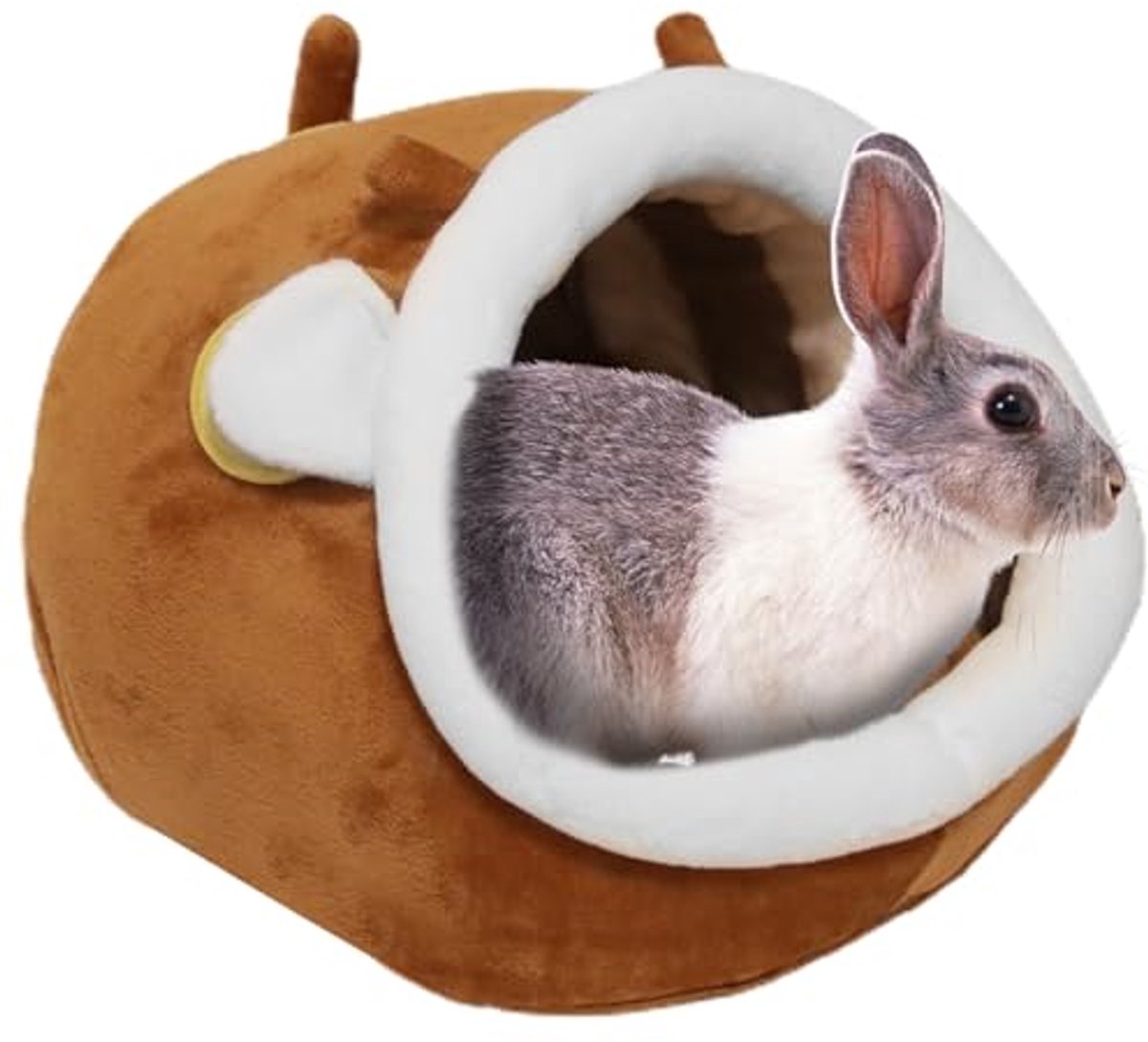 Cavia Huisje - Herten Cavia Huisje XL - Grote Pluche Slaapgrot met Uitneembaar Kussen - Warm Schuilhuis voor Cavia, Fret, Egel en Konijn - 20 x 30 x 27 cm