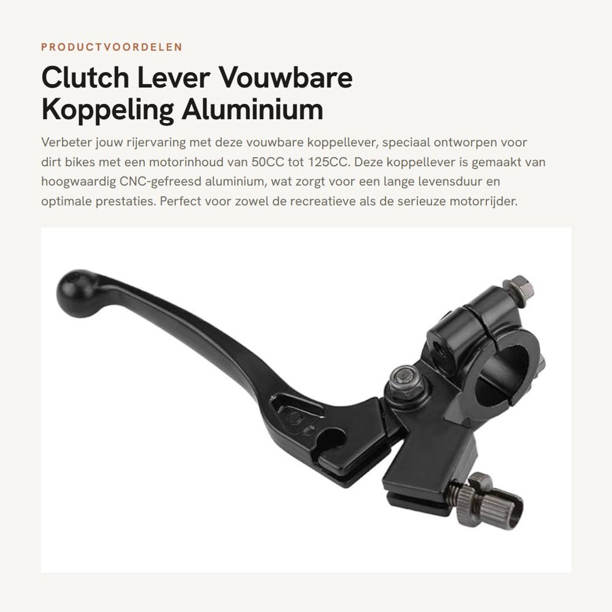 Dailygoods- Koppelingshendel 22 mm - Opvouwbare Koppelingshendel - Universele Motorfiets - Aluminium - Lichtgewicht - Duurzaam - Motorhendel