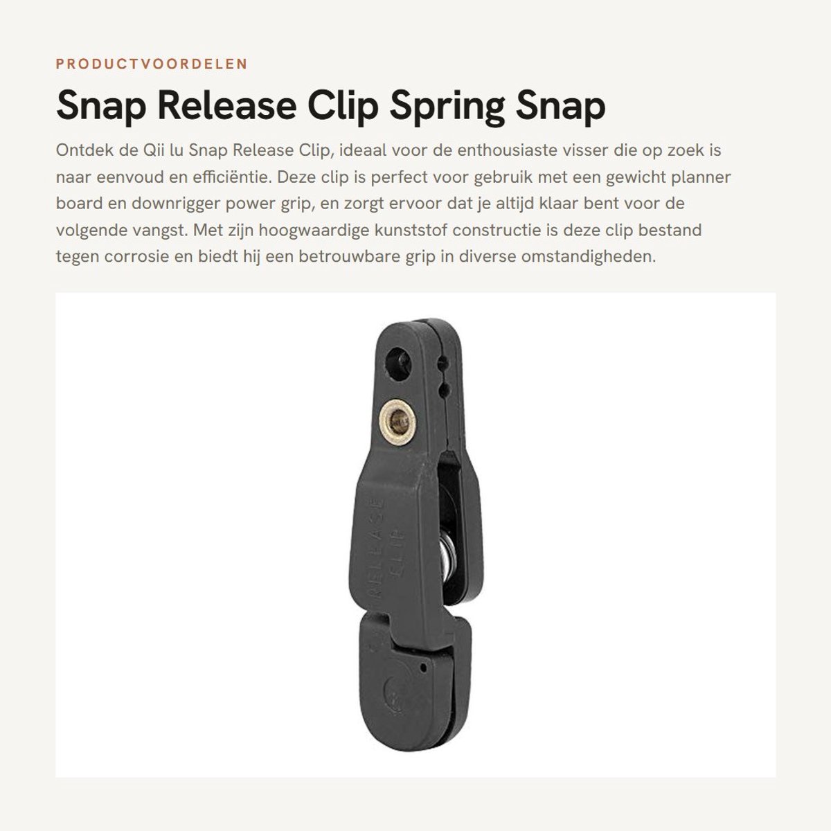 Dailygoods- Snap Clip - 2 Stuks - Snelle Ontgrendel Clip - Duurzaam Kunststof - Voor Planner Board/Downrigger - Gewicht 5 Gram - Makkelijk in Gebruik - Visclip