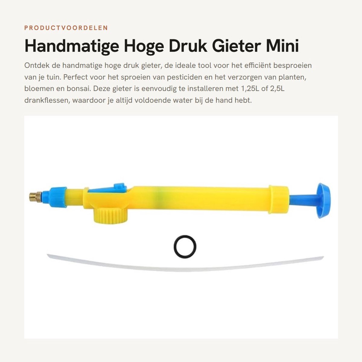 Dailygoods- Gieter Hogedruk - Sproeier Tuin - Verstelbaar Mondstuk - Lichtgewicht - Compact - Kunststof Materiaal