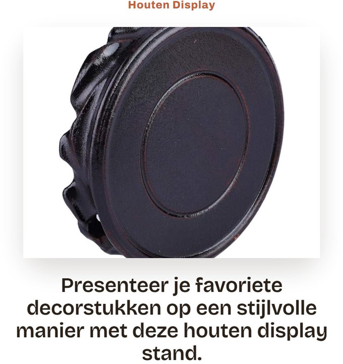 Dailygoods- Display Stand Houten Basis - Decoratie - Praktisch voor Theepot/Vaas - Retro/Nostalgische Stijl - Binnendiameter 10/11 cm - Decoratiebasis