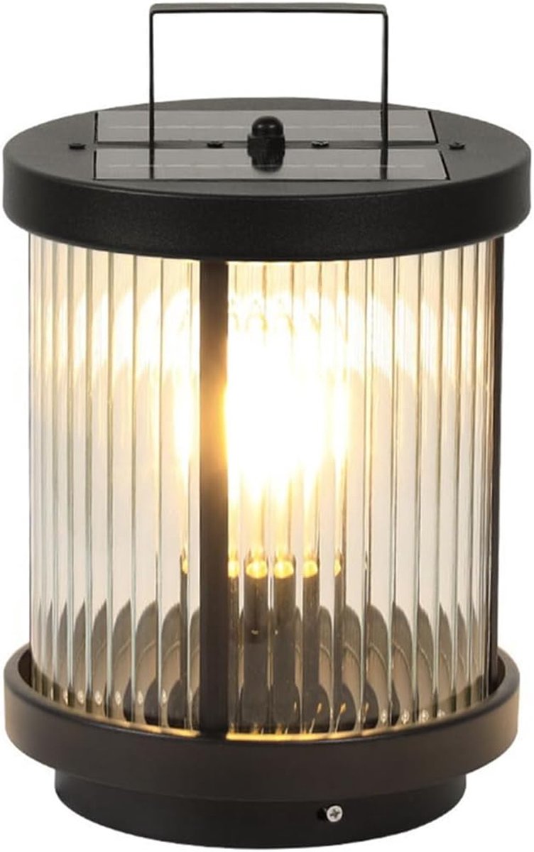 Zonnepijler Lamp - Buitenlamp Deklamp - Tuin Verlichten - Draagbaar Met Handvat - 40cm - M