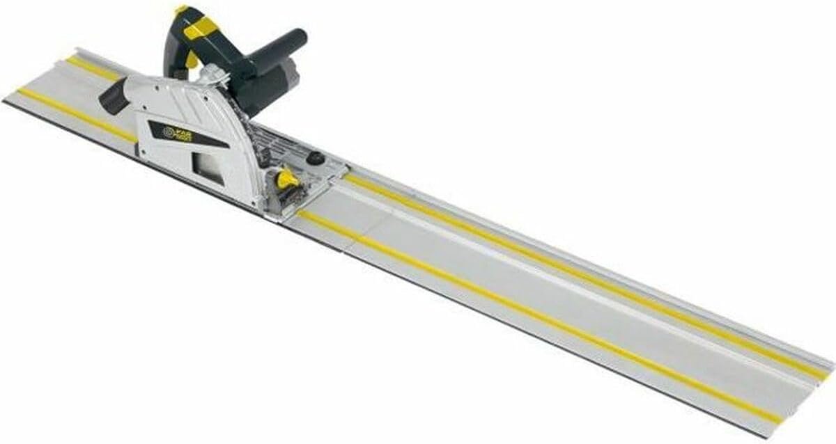 Elektrische Cirkelzaag - Houtzaagmachine - Rechte Houtsnedes - Gekalibreerd Duiksysteem - 165 cm Blad - Grijs