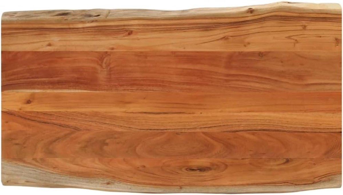 Tafelblad Hout - Werkblad Vervanging - Tafel Opknappen - Natuurlijke Rand - 100x60 cm - Houtkleur