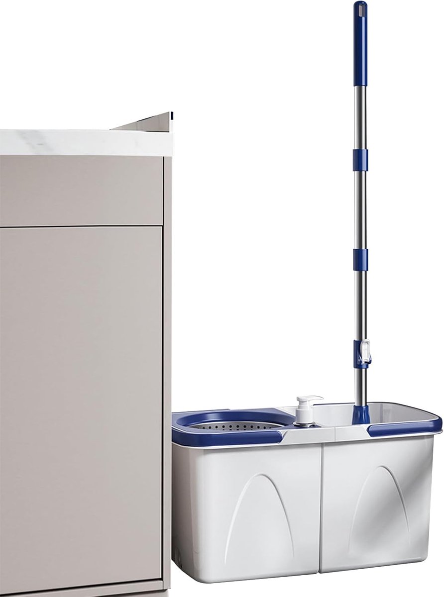 Dweil en Emmer Set - Draai Dweilsysteem - Vloeren Reinigen - Roterende Spinner - 48 cm Emmer - Multicolor
