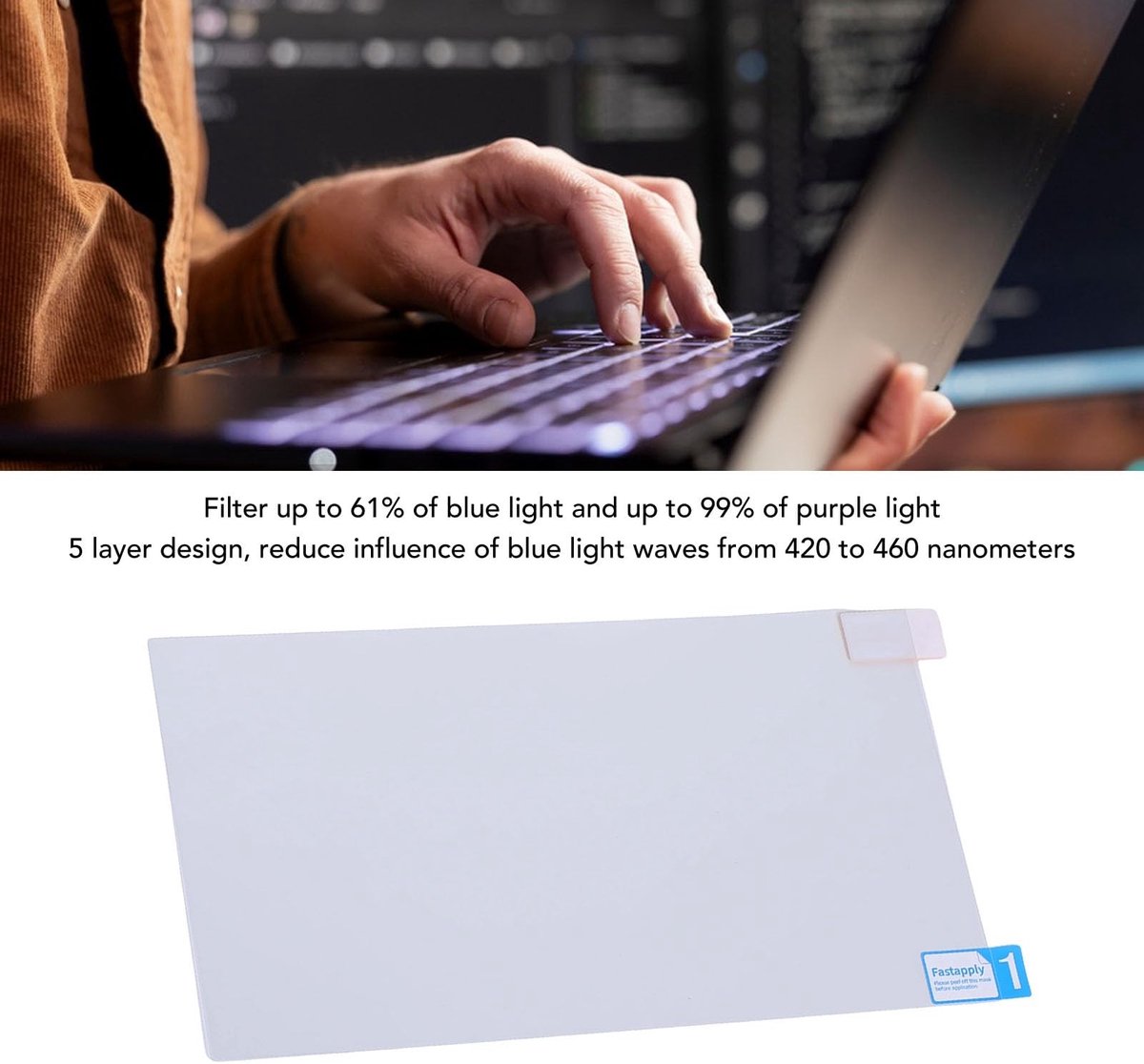 Dailygoods- Schermbeschermer Anti-blauwlicht - 14 Inch Laptop - Eenvoudige Installatie - Oogbescherming - PET Materiaal - Helder Beeld - Blauwlichtfilter