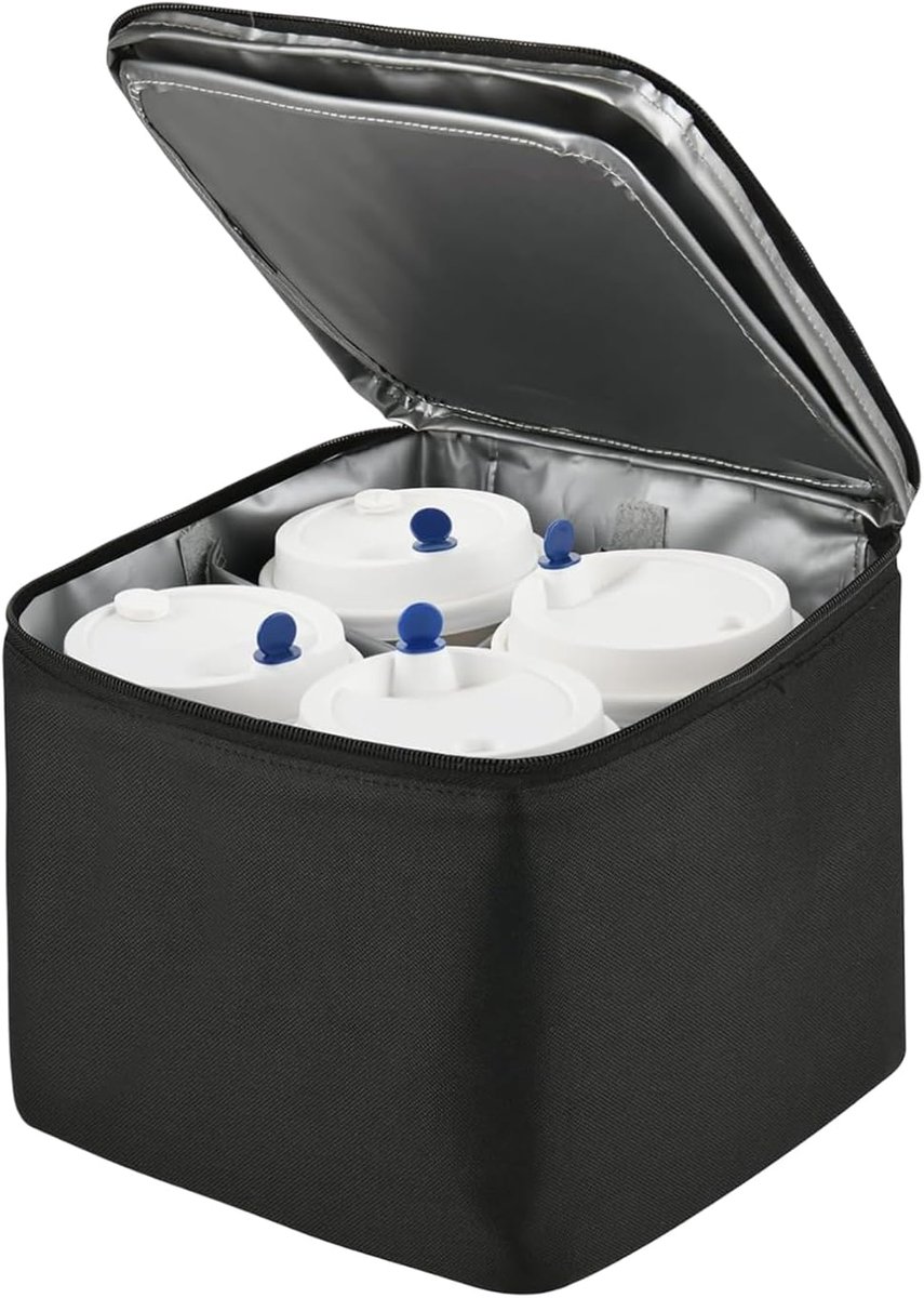 Koeltas - Lekdichte Doos - Picknick Lunch - Flexibele Organisatie - 21 x 21 x 4 cm - Zwart