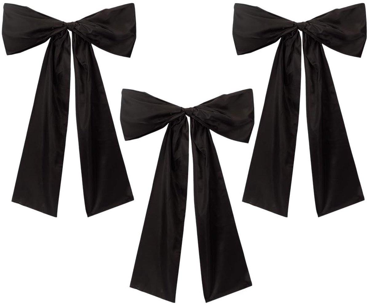 Dailygoods- Linten Set van 3 - Zelfklevend - Wanddecoratie - Strikdecoraties - Bruiloft/Feest - Hoogwaardig Satijn - 85,5 x 50,5 cm - Decoratie
