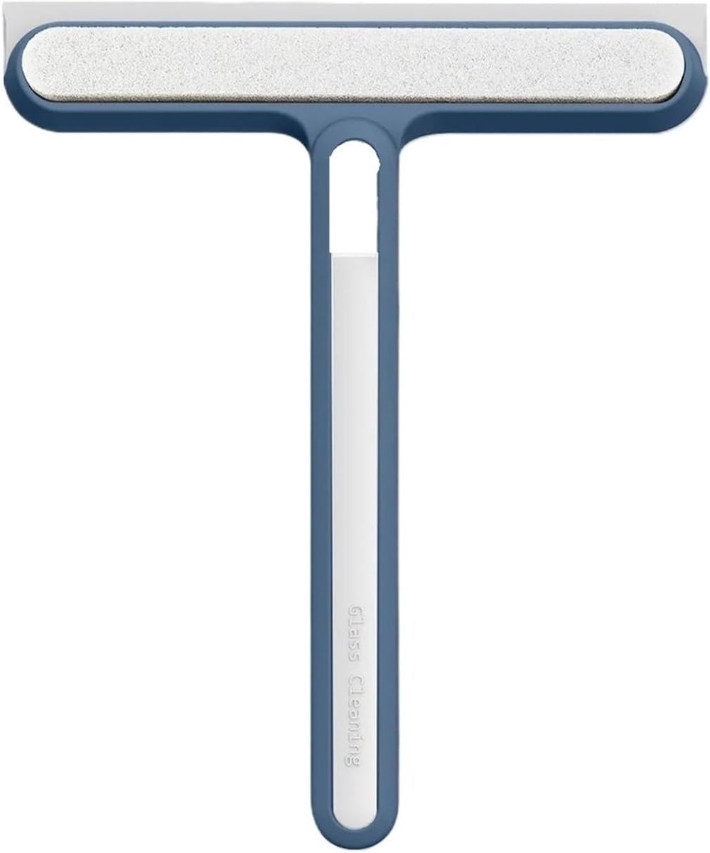 Siliconen Wisser - Glasreiniger Schraper - Streeploos Reinigen - 3-in-1 Ontwerp - One Size - Blauw