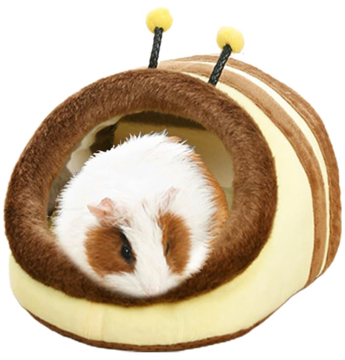 Cavia Huisje - Bijvormig cavia-nest L - Pluche Slaapgrot met Uitneembaar Kussen - Warm Schuilhuis voor Cavia, Egel, Rat en Chinchilla - 23 x 21 x 15 cm