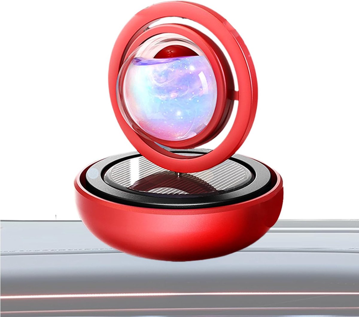 Luchtverfrisser Auto - Geurdispenser Interieur - Frisse Auto Geur - Zonne-energie Aangedreven - 10x10x10 cm - Zwart