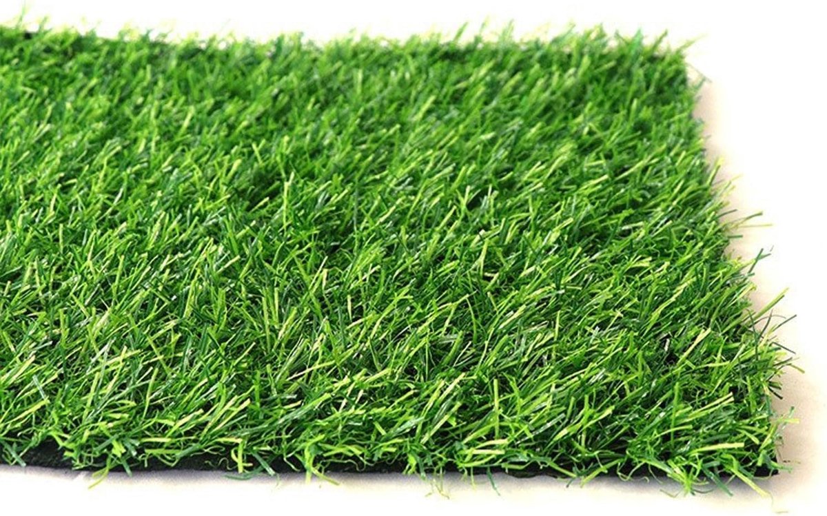 Kunstgras Vloerkleed - Pluizig Tapijt - Buiten Decoratie - Onderhoudsvrij Gazon - 0.6x14m - Groen
