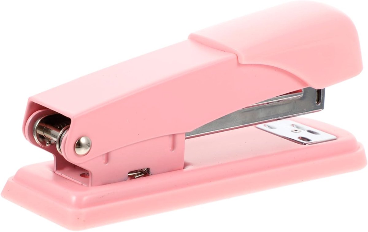 Nietmachine Set - Bureau Nietapparaat - Snel Documenten Ordenen - Compact Ontwerp - 12.5 cm - Roze