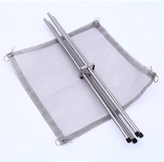 Camping Statief - Buiten Koken - Kampvuur Bereiden - Verstelbare Ketting - 52x52x43cm - Koffie — afbeelding 3