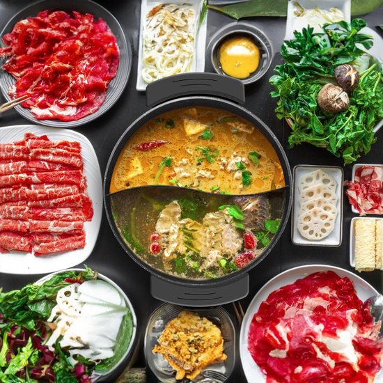 QORA® Hotpot Electrisch - Hotpot - Zwart - ‎31cm x 39cm x 11cm — afbeelding 3