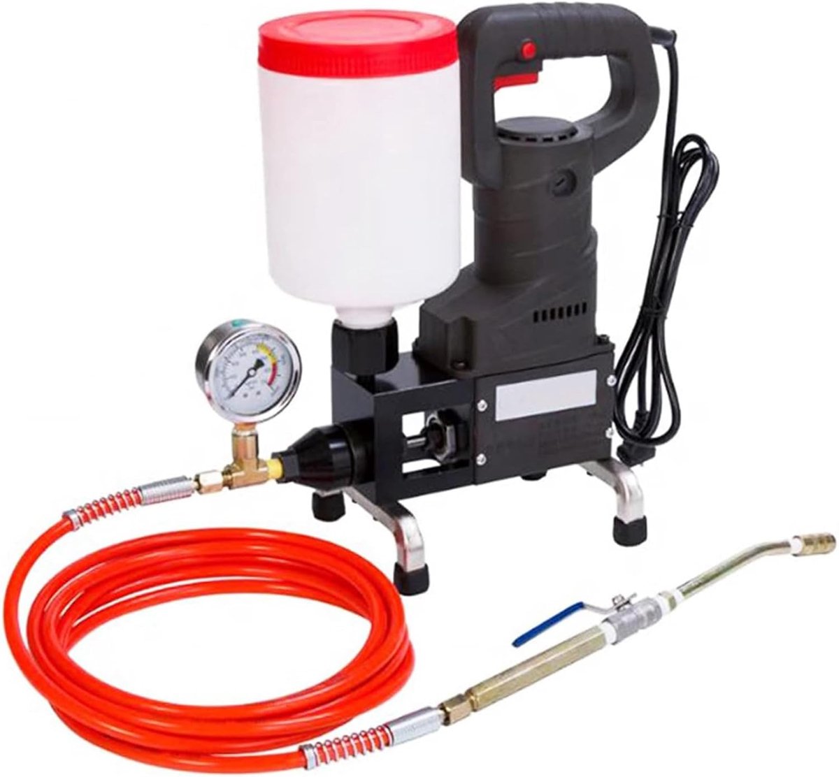 Hogedrukinjectiepomp - Voegmachine Betonreparatie - Scheuren Vullen - Elektrisch 1100W - 50Mpa Werkdruk - Oranje