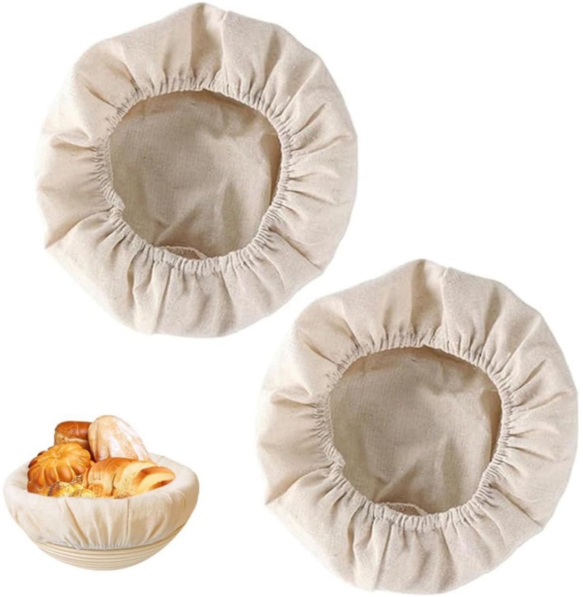 Dailygoods- Bakkerslinnen 2 Stuks - Brood Doek - Fermentatiedoek - Rijsmand - Katoen/Linnen - 25 x 8 cm - Brooddoek