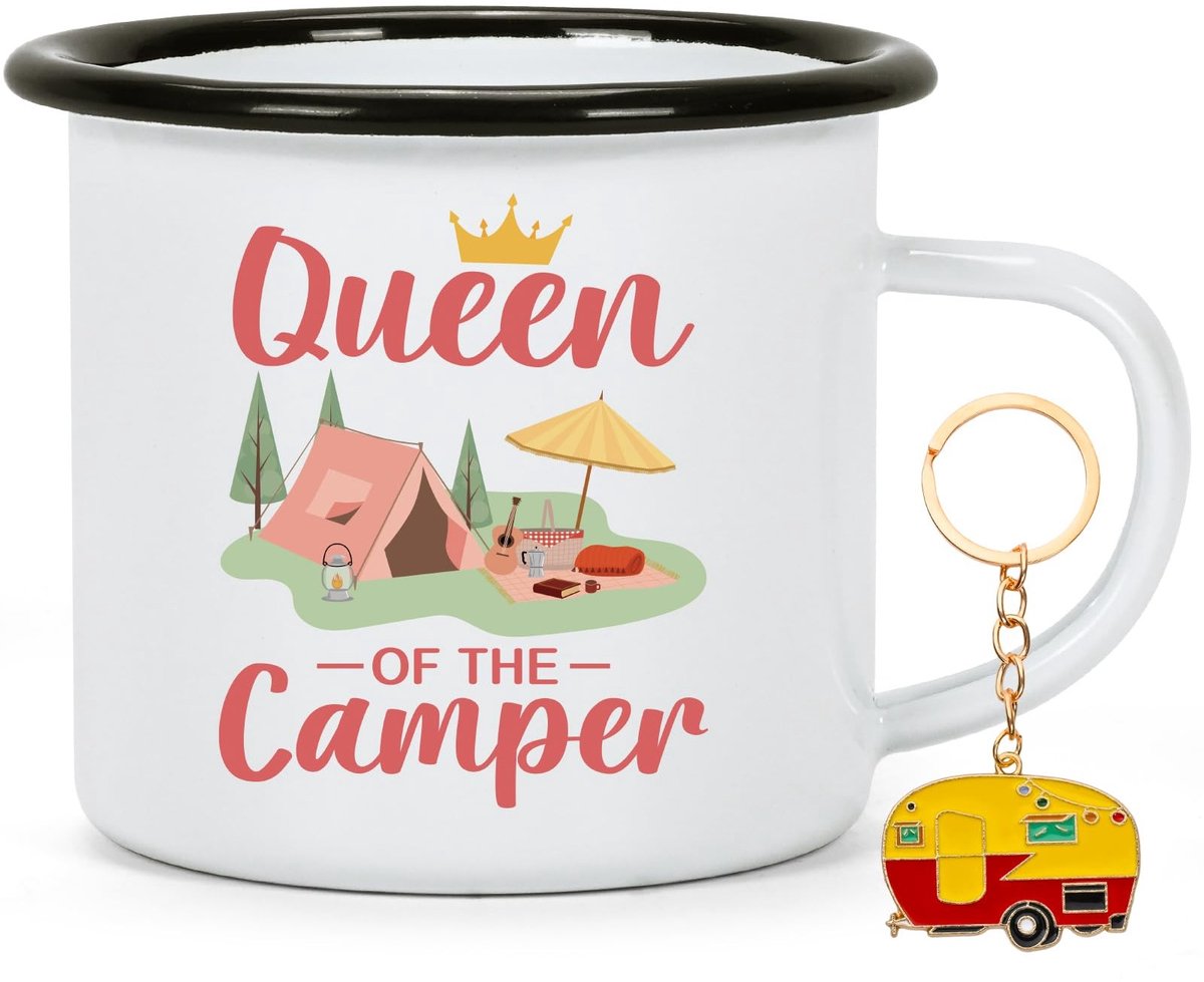 Dailygoods- Mok 350 ml - Campingcadeau - Geschenken voor Camper - Mok met Spreuk - Accessoire voor Caravan - Vriendin Cadeau - Campingbeker