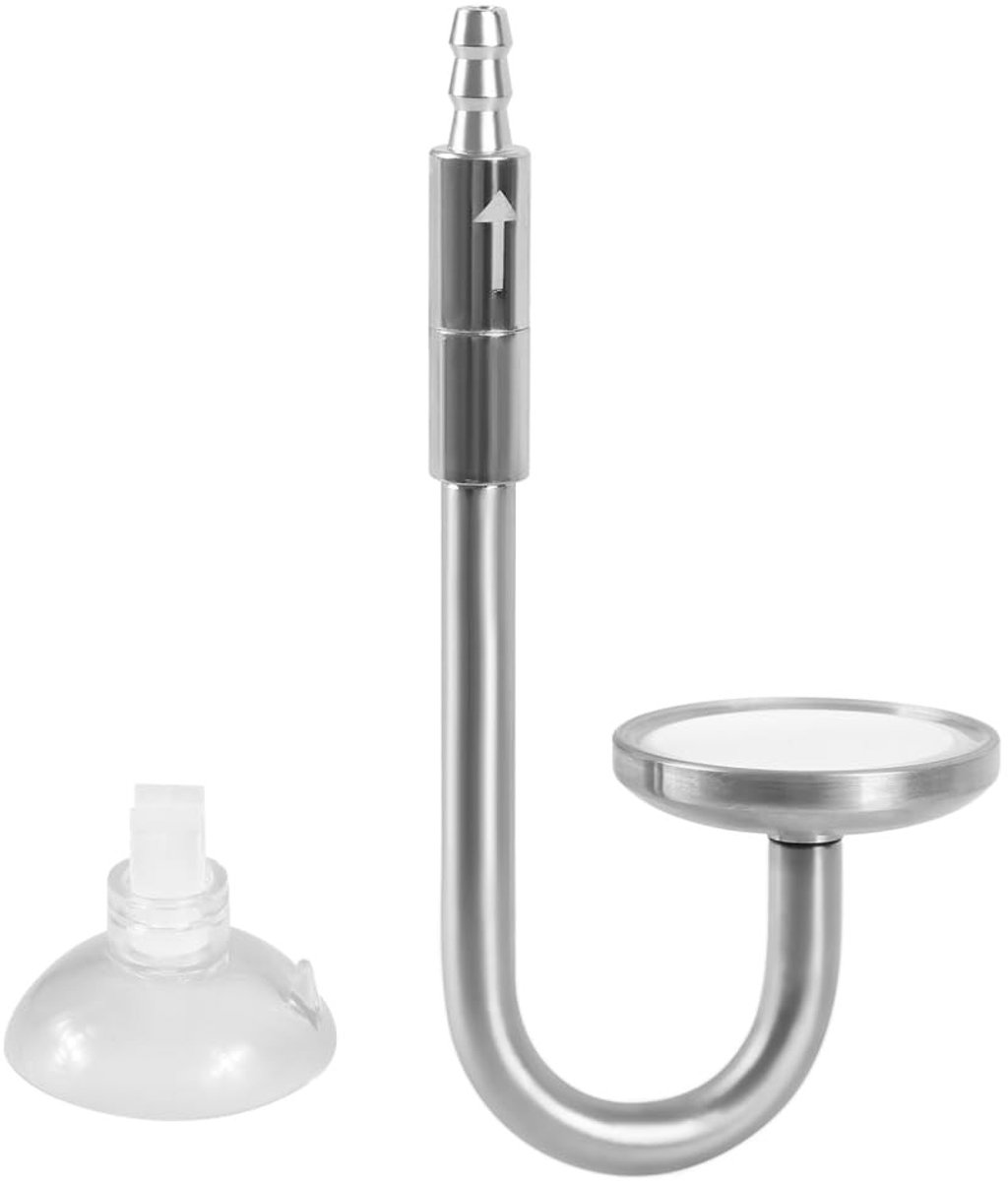 Dailygoods- CO2-Diffuser roestvrij staal - CO2-Diffuser aquarium - terugslagklep - zuignap - 1-delig - lange levensduur - Aquarium CO2-systeem