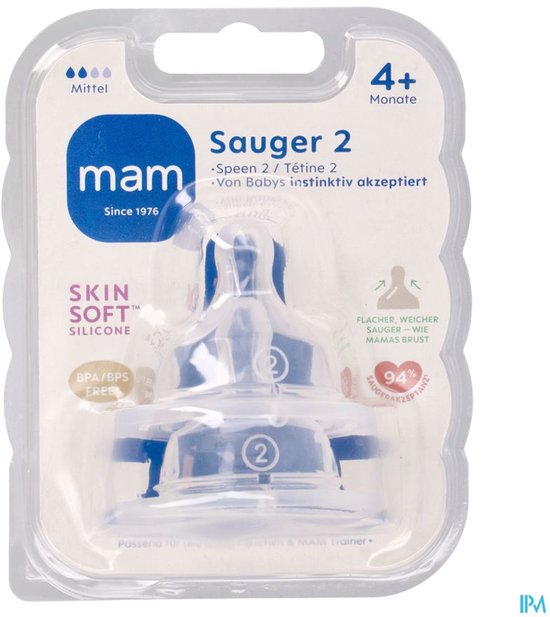 Mam fles speen Gr. 2( 2+) 2 stuks van MAM — afbeelding 3
