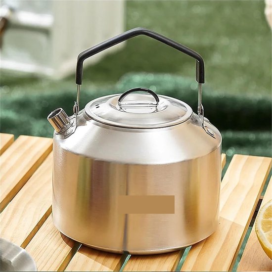 Camping waterkoker - Theepot buiten - Outdoor koken - Snelle verwarming - 1500 ml - Zilver — afbeelding 4
