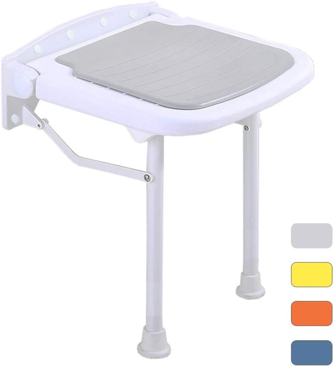 Opklapbare Douchestoel - Badstoel Opvouwbaar - Veiligheid Douchen - Ruimtebesparend Ontwerp - 42.5cm Hoog - Grijs