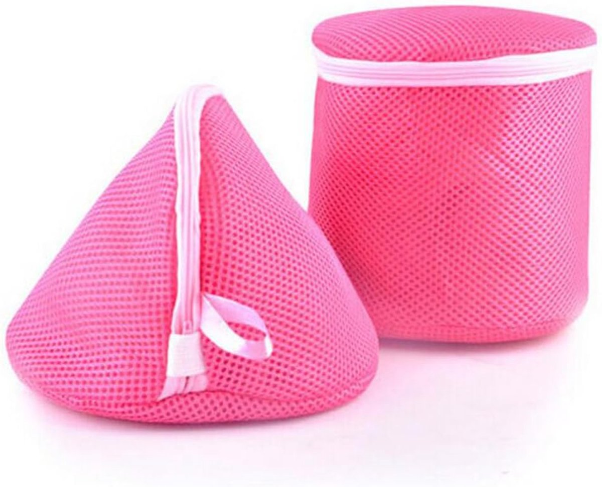 Waszak Set - Beschermtas Rond - Kleding Wassen - Fijne Mesh - 2 Stuks - Roze