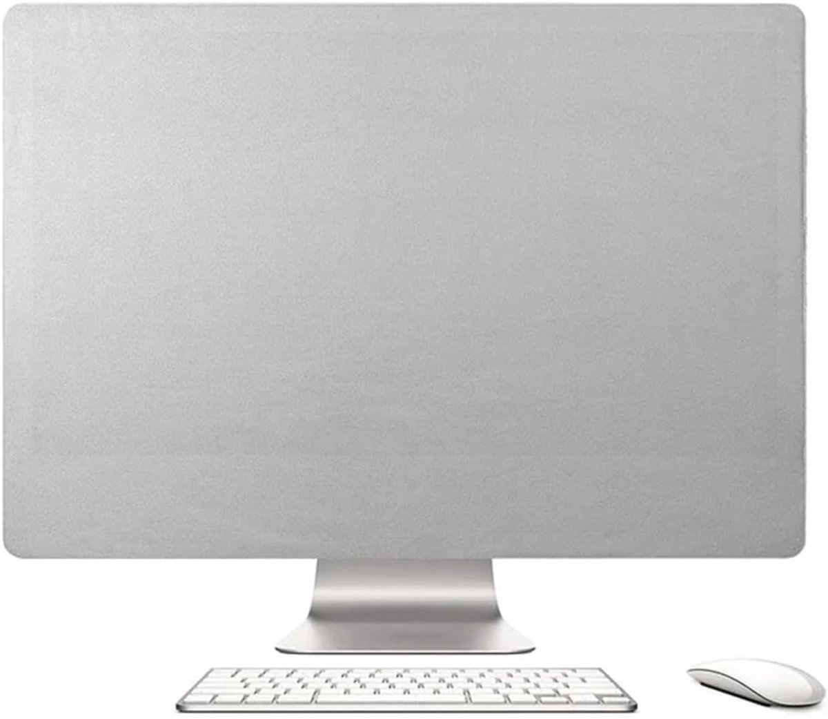 Computer Monitor Stofkap - Scherm Beschermhoes - Stof Vrij Houden - Flexibel Polyester - 21 inch - Zilver