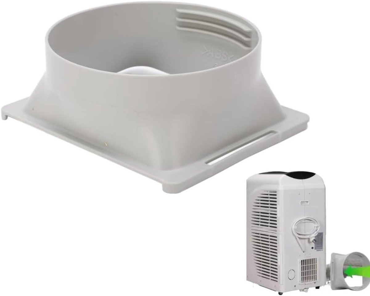 Dailygoods- Uitlaatslangconnector Vierkant Naar Ronde - Slangkoppeling - Draagbare AC-slangadapter - Compatibel Met 5,9/6 Inch Slangen - ABS Materiaal - Past Rechtsom/Linksom
