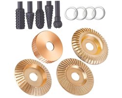 Slijpschijven set - Houtsnijwerk schijven - Houtbewerking vormgeven - 9-delig assortiment - 100mm diameter - Niet gespecificeerd