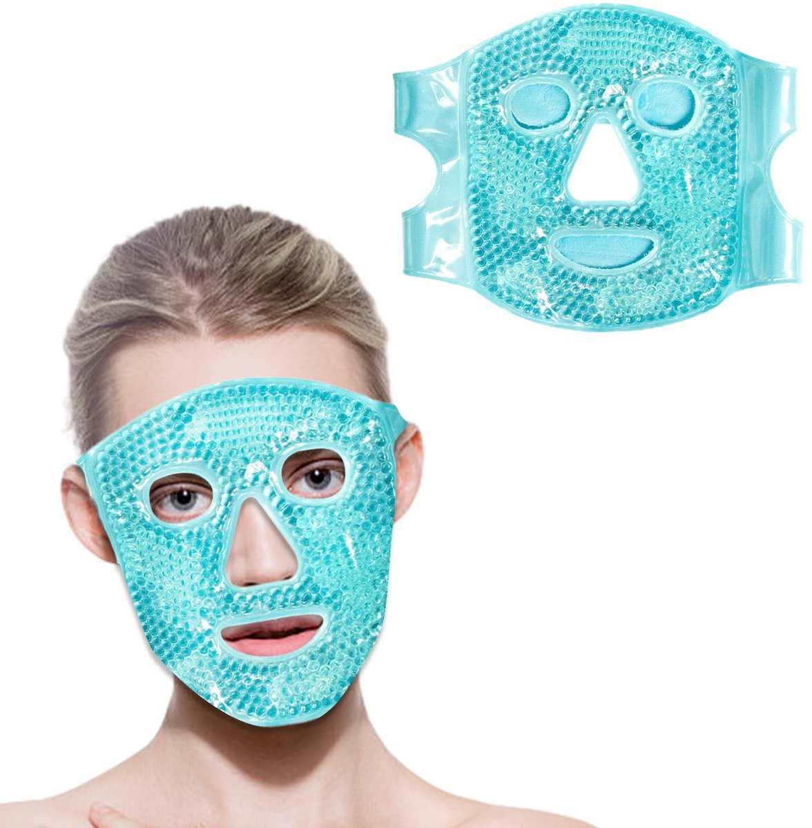 Dailygoods - Verkoelend Oogmasker en Herbruikbaar Gezichtsmasker met Warmtefunctie