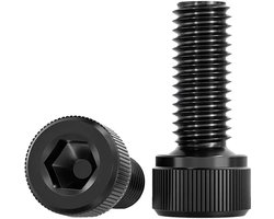 Dailygoods - Drenky 20 stuks M5 X 20 mm cilinderschroeven, zwart, norm DIN 912 / ISO 4762, volledige schroefdraad, mechanische bouten, roestvrij staal, A2 V2A, roestvrije inbusschroeven