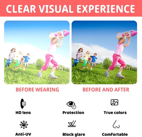 Dailygoods - 6 Stuks Daisy Zonnebril voor Kinderen - Bloemvormige UV 400 Bescherming - Roze van Dailygoods — afbeelding 5