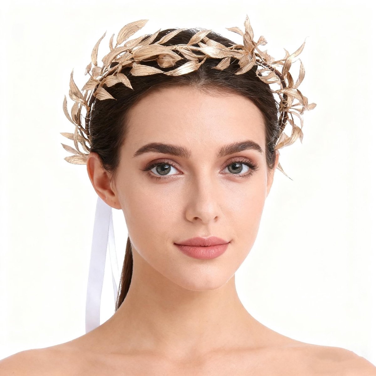 Dailygoods - Gohytal Gouden Griekse lauwerkroon, hoofdtooi, haarband, lauwerkrans, gouden haaraccessoires, dames, kostuum, accessoires voor bruiloft, verjaardag, cosplay, carnaval, maskerade, Keulen
