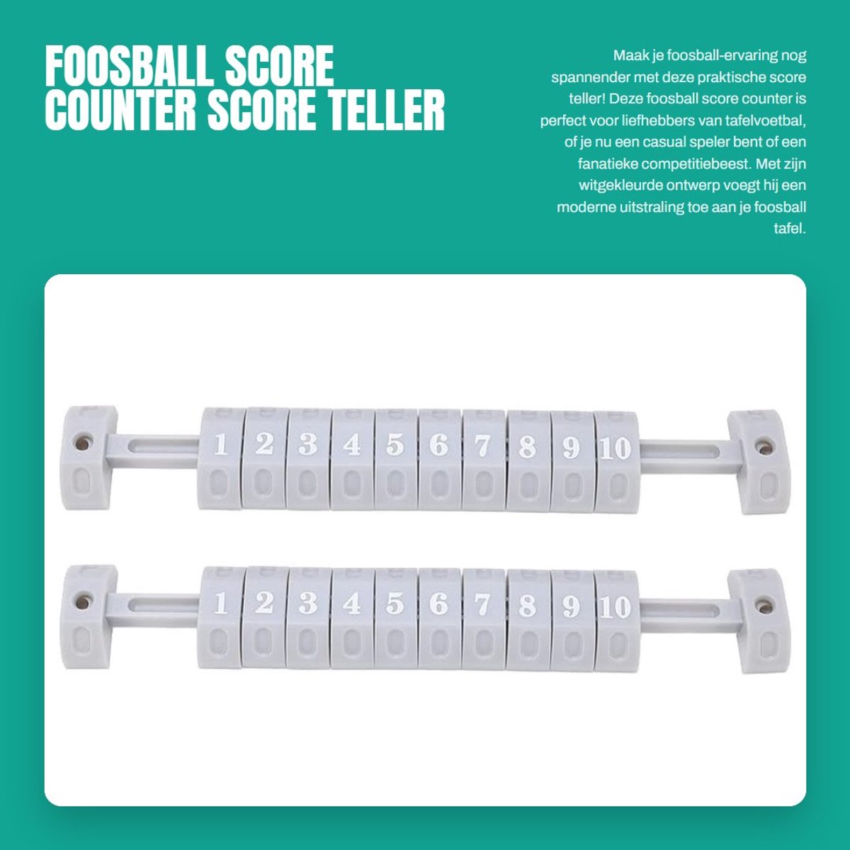 Dailygoods- Scoreteller Duurzaam - Foosball Score Teller - Kunststof - Eenvoudige Installatie - 10 Nummers - Lichtgewicht - Scorebord