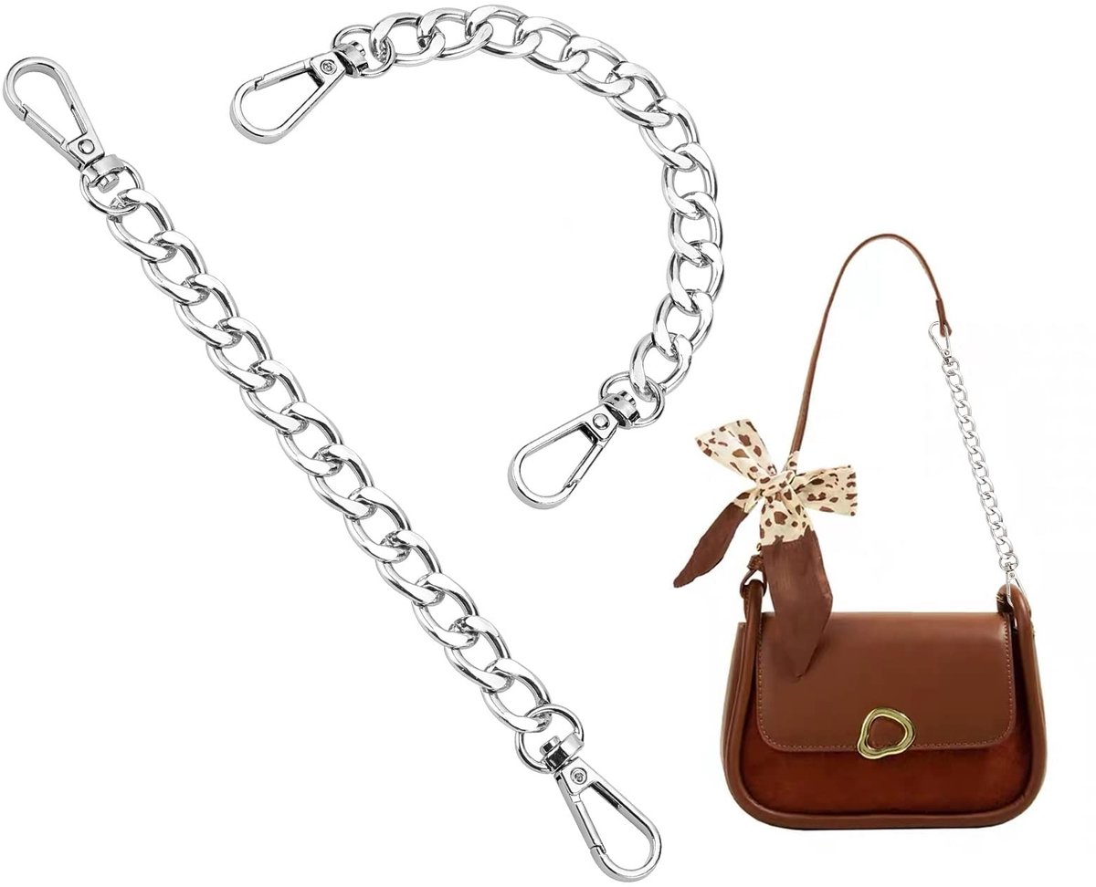 Dailygoods- Tas Strap 2 Stuks - 8 Inch Aluminium Crossbody Strap - Draaibare Sluitingen - Vervanging voor DIY Portemonnee - Handgemaakte Tassen - Lichtgewicht - Handtasband