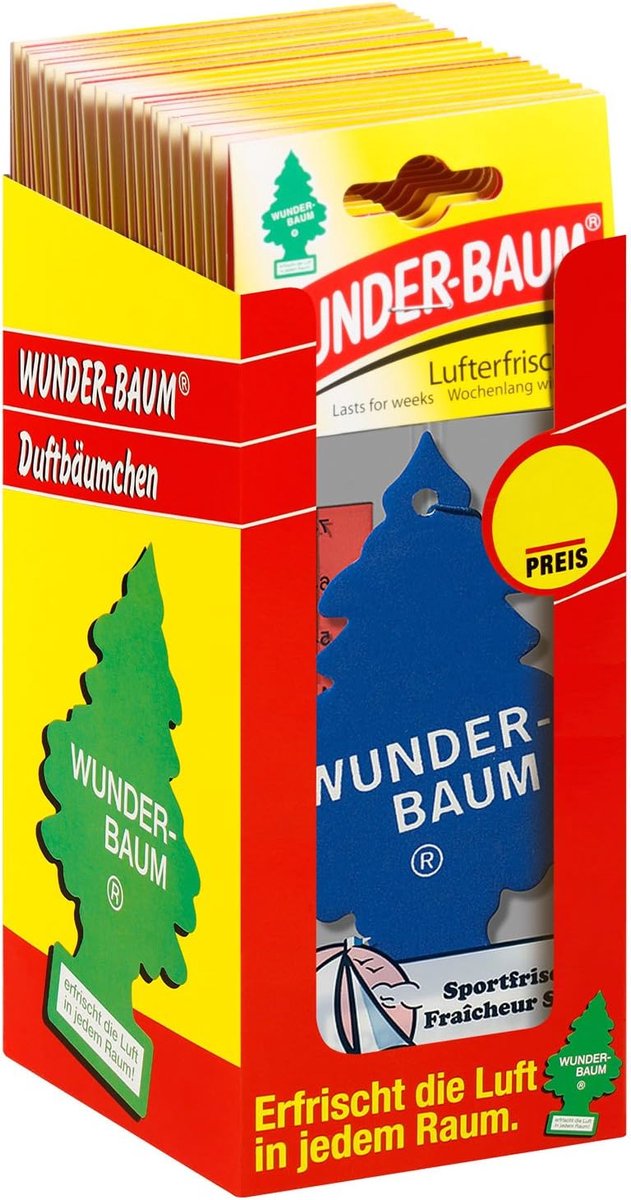 Luchtverfrisser Auto - Auto Geurhanger - Frisse Reis - Langdurige Geur - 24 Stuks - Blauw