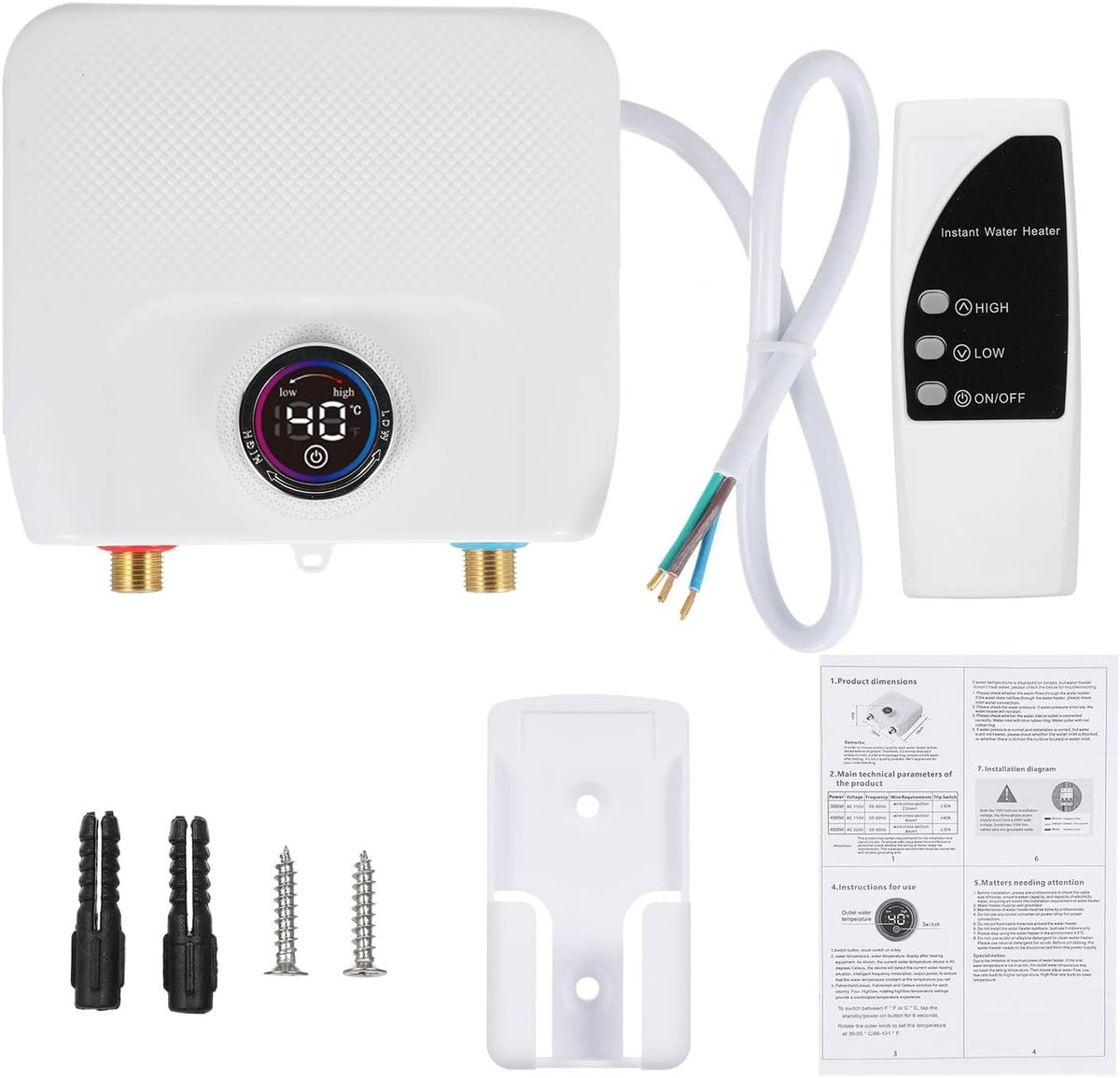 Direct Verwarmd Water Boiler 6500W - Compact Elektrisch Doorstroomapparaat met Temperatuurregeling