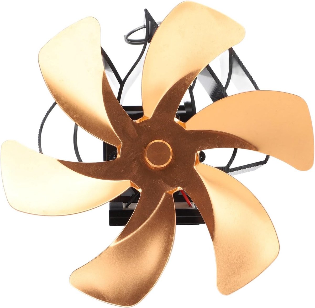 Houtkachel Ventilator - Kachel Ventilator - Warmte Verspreiden - Warmte Aangedreven - 6 Bladen - Goud