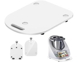 Hoogwaardige schuifmengplaat geschikt voor Thermomix TM6/TM5, snel bewegende rolmengplaat met wielen, helderwit.