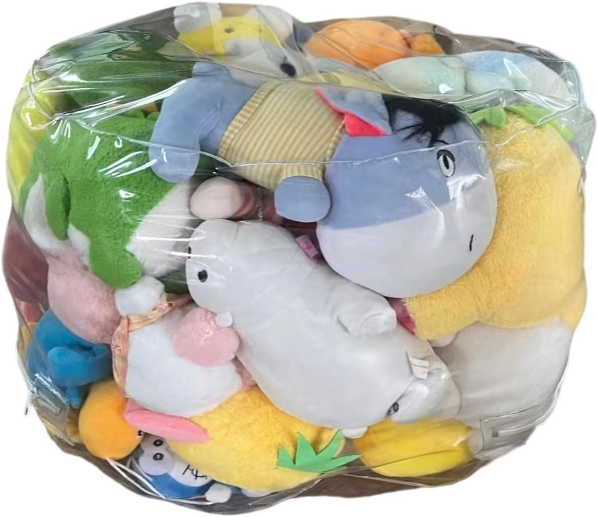 Zitzak met dieren - Opbergstoel knuffels - Speelgoed organiseren - Waterdicht en reinigbaar - 50 x 35 cm - Transparant
