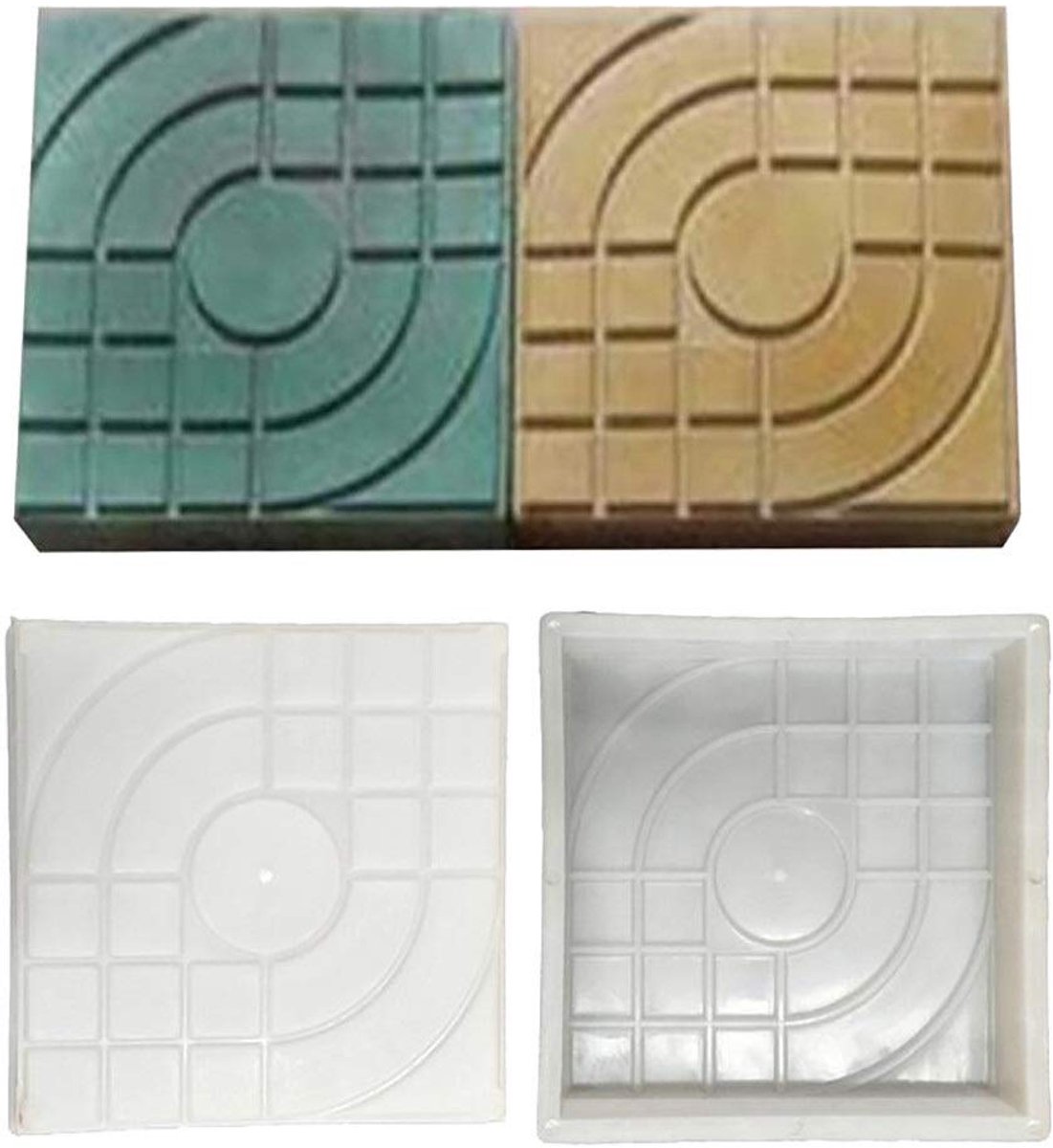 Betonvorm - Tegelvorm Pad - Tuin Bestraten - Herbruikbaar Materiaal - 25 x 25 cm - Wit