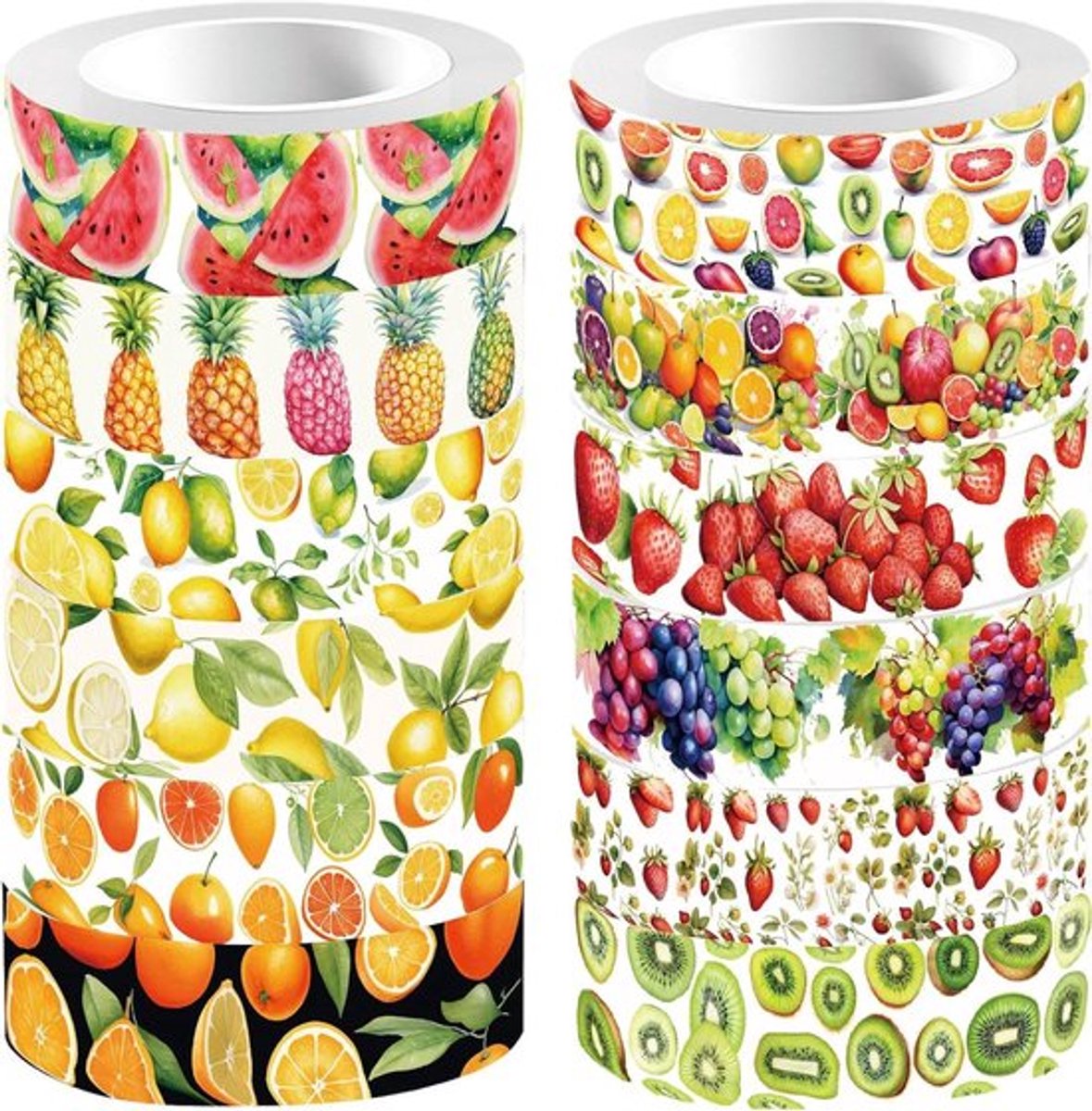 - Decoratieve Masking Tape - DIY Ambachten Scrapbook - 16.4FT - Kleurrijke Bloemen Planten - Geschenkverpakking - Fruit - Geschikt voor Journal Envelop Party - 12 Stijlen - Notebook Planner Tapes Rollen